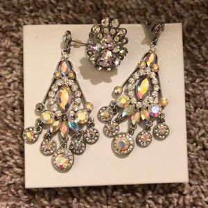 Iridescent Earrings & ring